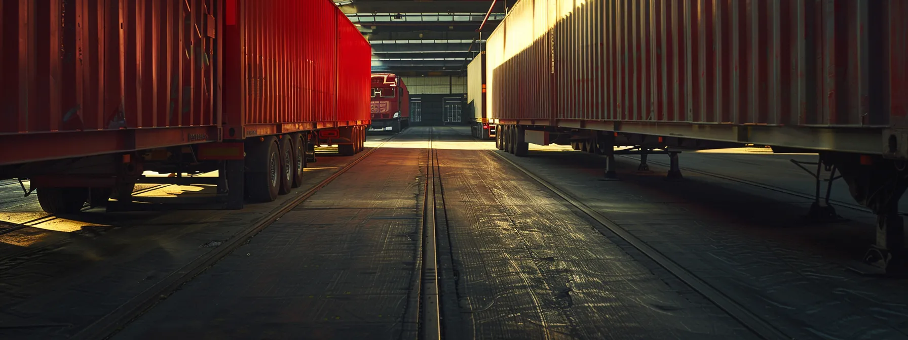 an empty full truckload trailer parked next to a partially filled less than truckload trailer, highlighting the core differences in trailer usage and capacity for tl and ltl shipping.