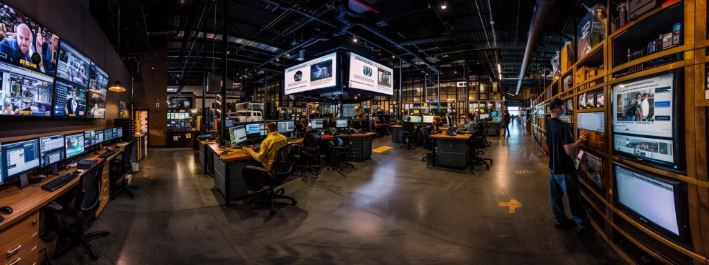 a bustling truck dispatch center filled with modern technology and staff in arlington, tx.